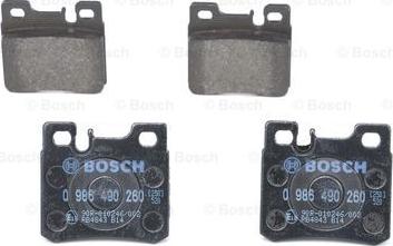 BOSCH 0 986 490 260 - Тормозные колодки, дисковые, комплект unicars.by