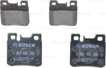 BOSCH 0 986 490 260 - Тормозные колодки, дисковые, комплект unicars.by