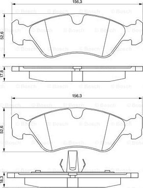 BOSCH 0 986 491 900 - Тормозные колодки, дисковые, комплект unicars.by