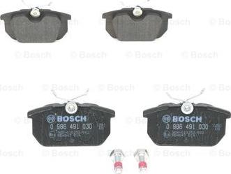 BOSCH 0 986 491 030 - Тормозные колодки, дисковые, комплект unicars.by