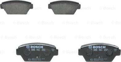 BOSCH 0 986 491 250 - Тормозные колодки, дисковые, комплект unicars.by