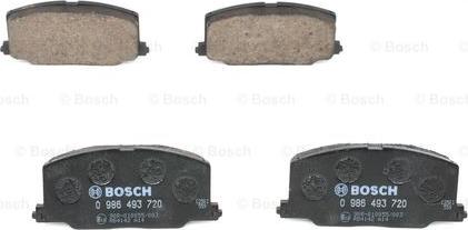 BOSCH 0 986 493 720 - Тормозные колодки, дисковые, комплект unicars.by