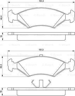 BOSCH 0 986 466 402 - Тормозные колодки, дисковые, комплект unicars.by