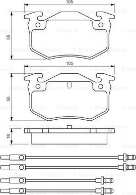 BOSCH 0 986 466 350 - Тормозные колодки, дисковые, комплект unicars.by