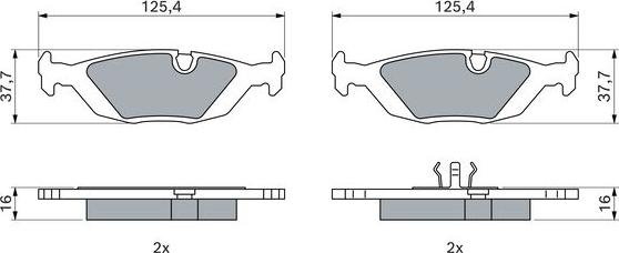 BOSCH 0 986 466 751 - Тормозные колодки, дисковые, комплект unicars.by