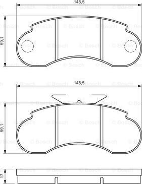 BOSCH 0 986 460 947 - Тормозные колодки, дисковые, комплект unicars.by