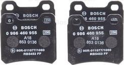 BOSCH 0 986 460 955 - Тормозные колодки, дисковые, комплект unicars.by