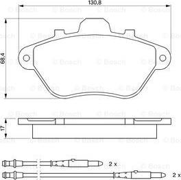 BOSCH 0 986 460 950 - Тормозные колодки, дисковые, комплект unicars.by