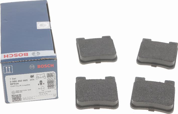 BOSCH 0 986 460 965 - Тормозные колодки, дисковые, комплект unicars.by