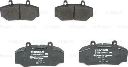 BOSCH 0 986 460 961 - Тормозные колодки, дисковые, комплект unicars.by