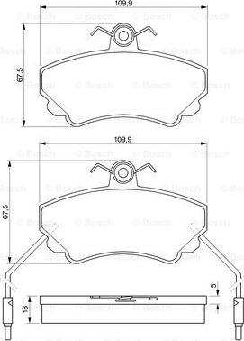 BOSCH 0 986 460 982 - Тормозные колодки, дисковые, комплект unicars.by