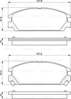 BOSCH 0 986 460 936 - Тормозные колодки, дисковые, комплект unicars.by