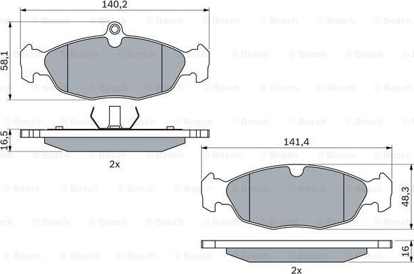 BOSCH 0 986 460 938 - Тормозные колодки, дисковые, комплект unicars.by