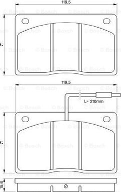 BOSCH 0 986 460 932 - Тормозные колодки, дисковые, комплект unicars.by