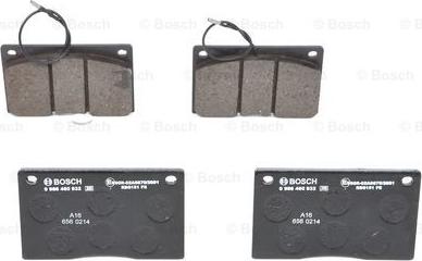 BOSCH 0 986 460 932 - Тормозные колодки, дисковые, комплект unicars.by