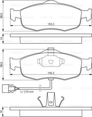 BOSCH 0 986 460 971 - Тормозные колодки, дисковые, комплект unicars.by