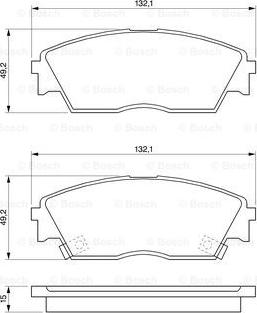 BOSCH 0 986 460 972 - Тормозные колодки, дисковые, комплект unicars.by