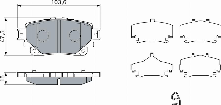 BOSCH 0 986 460 043 - Тормозные колодки, дисковые, комплект unicars.by