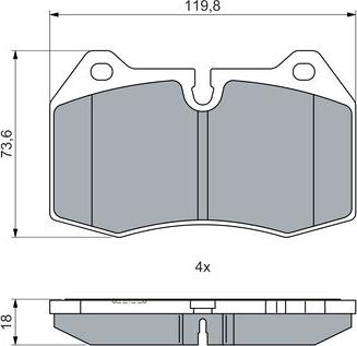 BOSCH 0 986 460 051 - Тормозные колодки, дисковые, комплект unicars.by