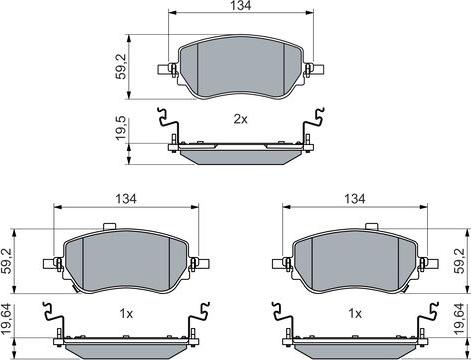 BOSCH 0 986 460 015 - Тормозные колодки, дисковые, комплект unicars.by