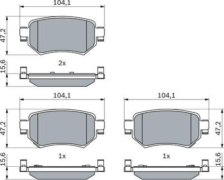 BOSCH 0 986 460 010 - Тормозные колодки, дисковые, комплект unicars.by