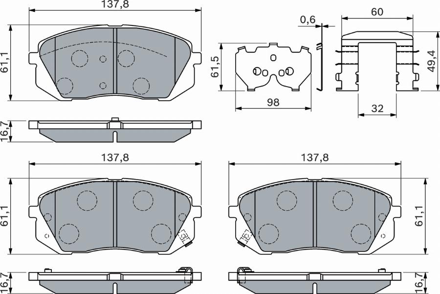 BOSCH 0 986 460 169 - Тормозные колодки, дисковые, комплект unicars.by