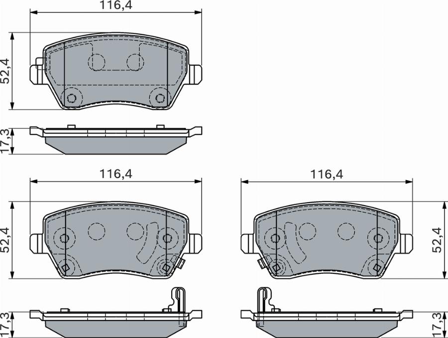 BOSCH 0 986 460 123 - Тормозные колодки, дисковые, комплект unicars.by