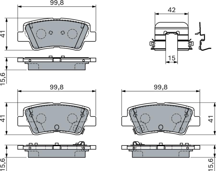 BOSCH 0 986 460 172 - Тормозные колодки, дисковые, комплект unicars.by