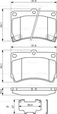 BOSCH 0 986 461 141 - Тормозные колодки, дисковые, комплект unicars.by