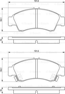 BOSCH 0 986 461 126 - Тормозные колодки, дисковые, комплект unicars.by