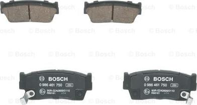 BOSCH 0 986 461 750 - Тормозные колодки, дисковые, комплект unicars.by