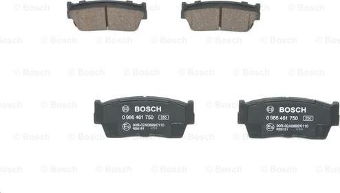 BOSCH 0 986 461 750 - Тормозные колодки, дисковые, комплект unicars.by