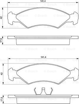 BOSCH 0 986 468 570 - Тормозные колодки, дисковые, комплект unicars.by