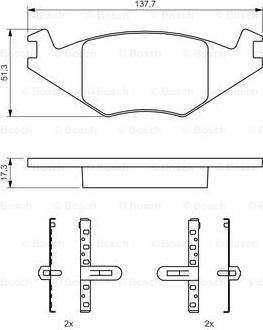 BOSCH 0 986 468 890 - Тормозные колодки, дисковые, комплект unicars.by