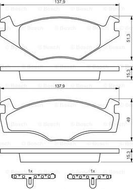 BOSCH 0 986 468 871 - Тормозные колодки, дисковые, комплект unicars.by