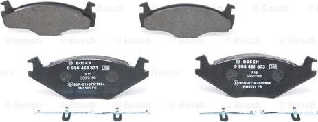 BOSCH 0 986 468 873 - Тормозные колодки, дисковые, комплект unicars.by