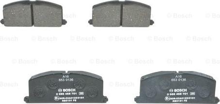 BOSCH 0 986 468 701 - Тормозные колодки, дисковые, комплект unicars.by