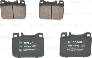 BOSCH 0 986 463 412 - Тормозные колодки, дисковые, комплект unicars.by