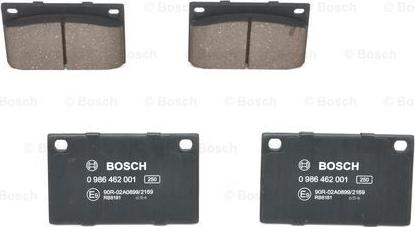 BOSCH 0 986 462 001 - Тормозные колодки, дисковые, комплект unicars.by