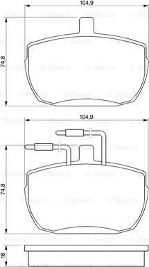 BOSCH 0 986 467 590 - Тормозные колодки, дисковые, комплект unicars.by