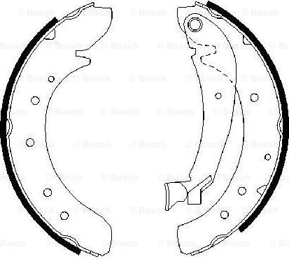 BOSCH 0 986 487 522 - Комплект тормозных колодок, барабанные unicars.by