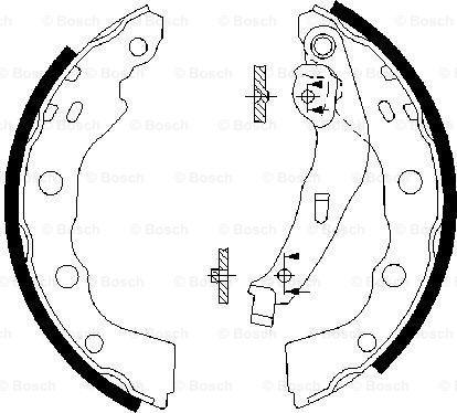 BOSCH 0 986 487 577 - Комплект тормозных колодок, барабанные unicars.by