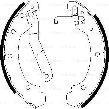 BOSCH 0 986 487 389 - Комплект тормозных колодок, барабанные unicars.by