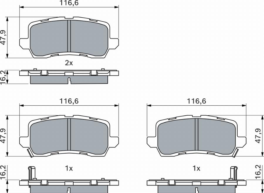 BOSCH 0 986 424 941 - Тормозные колодки, дисковые, комплект unicars.by