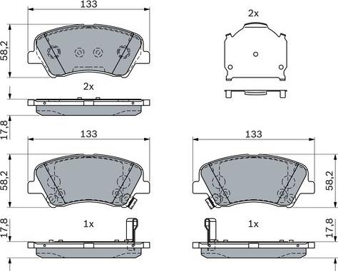 BOSCH 0 986 424 952 - Тормозные колодки, дисковые, комплект unicars.by