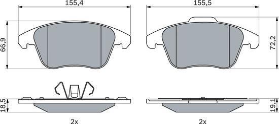 BOSCH 0 986 424 986 - Тормозные колодки, дисковые, комплект unicars.by