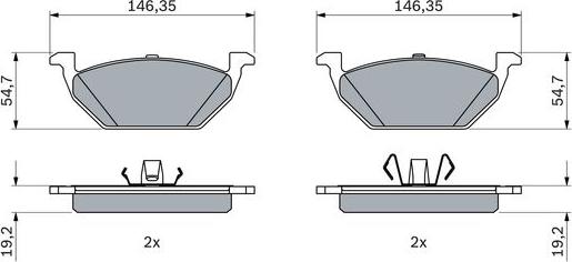 BOSCH 0 986 424 933 - Тормозные колодки, дисковые, комплект unicars.by