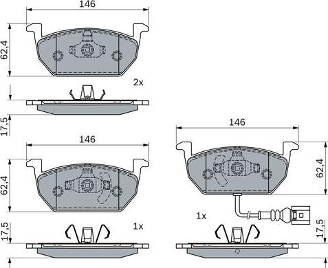 BOSCH 0 986 424 932 - Тормозные колодки, дисковые, комплект unicars.by