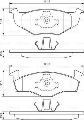 BOSCH 0 986 424 449 - Тормозные колодки, дисковые, комплект unicars.by