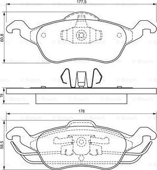 BOSCH 0 986 424 450 - Тормозные колодки, дисковые, комплект unicars.by